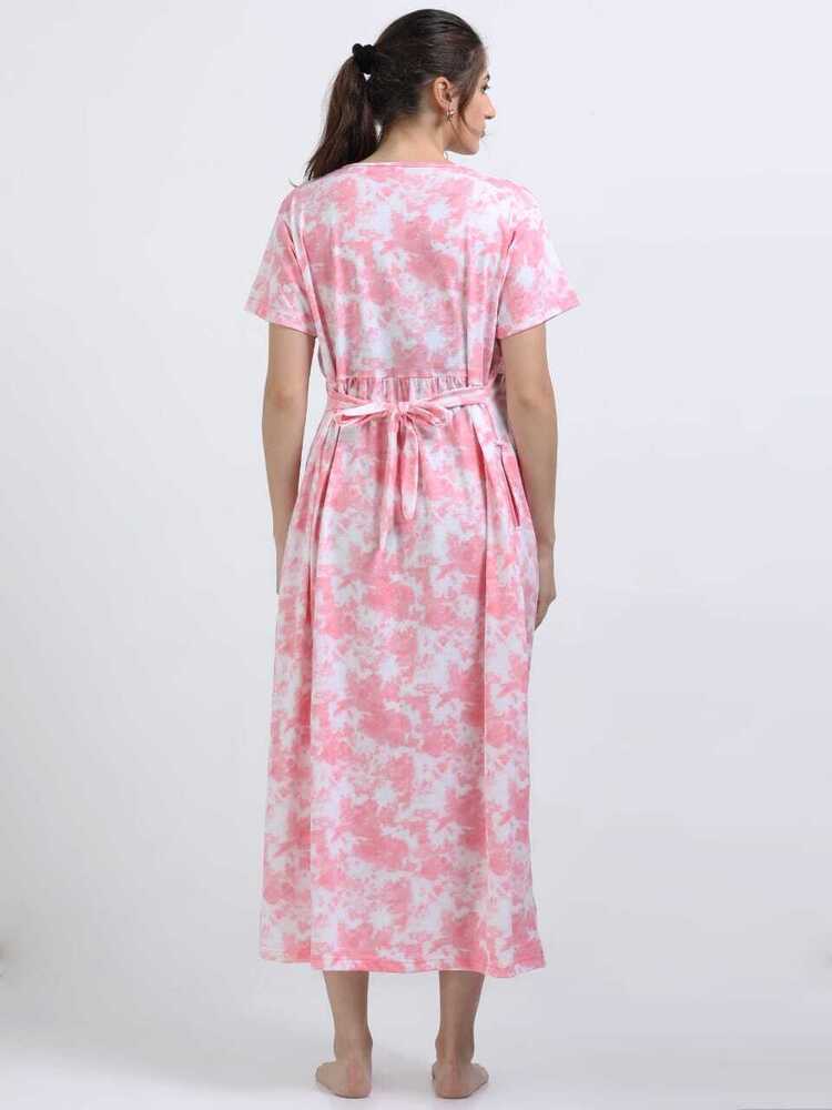 Pink D&D Printed Midi Dress