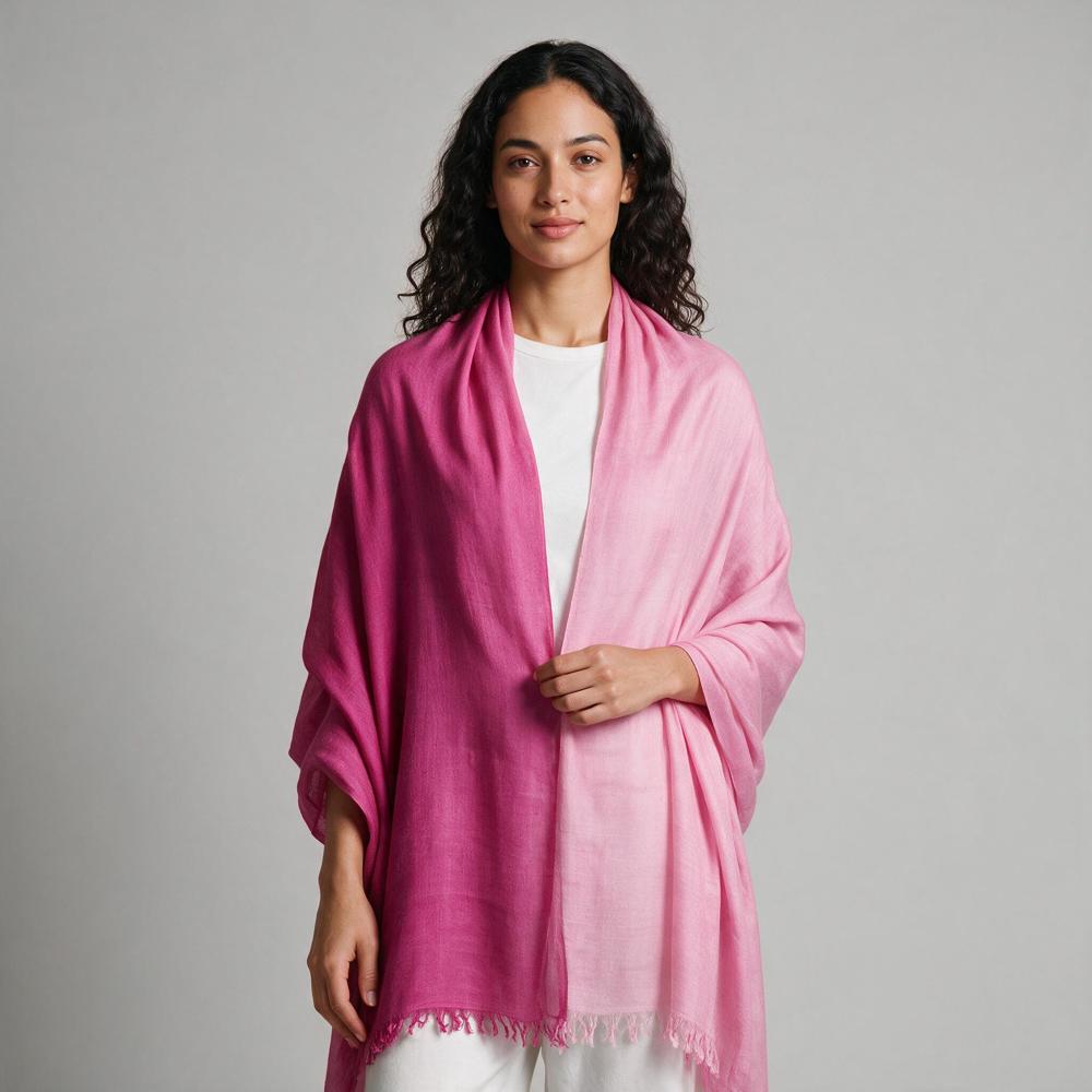 100% Cashmere Pashmina Handmade Hand Woven Ombre shaded stoles