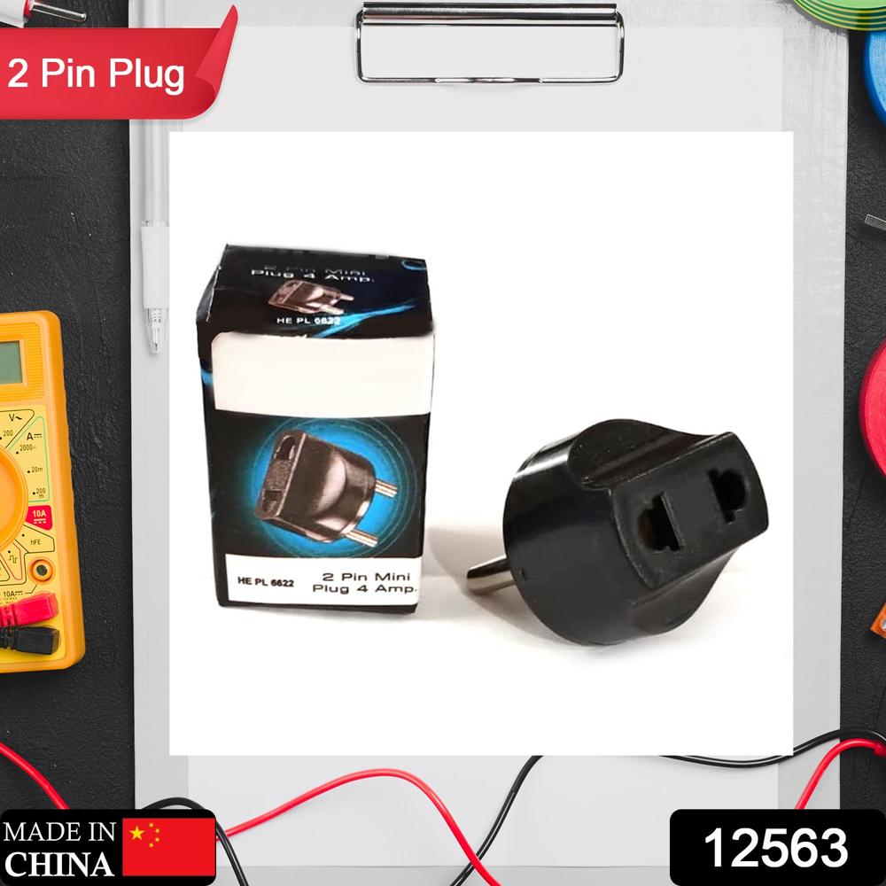 2 Pin 4 Amp Plug Converter Plug Adapter With Color Box (1 Pc )