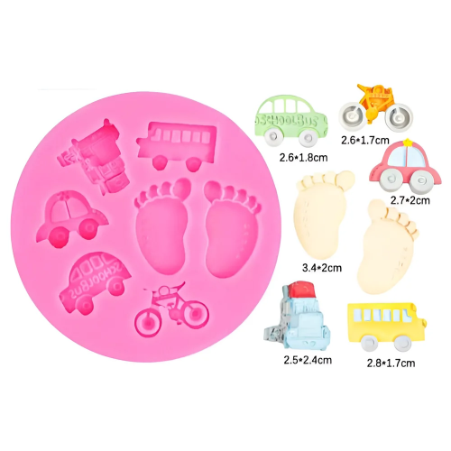 Kids Vehicle & Baby Footprint Silicone Candle Mould