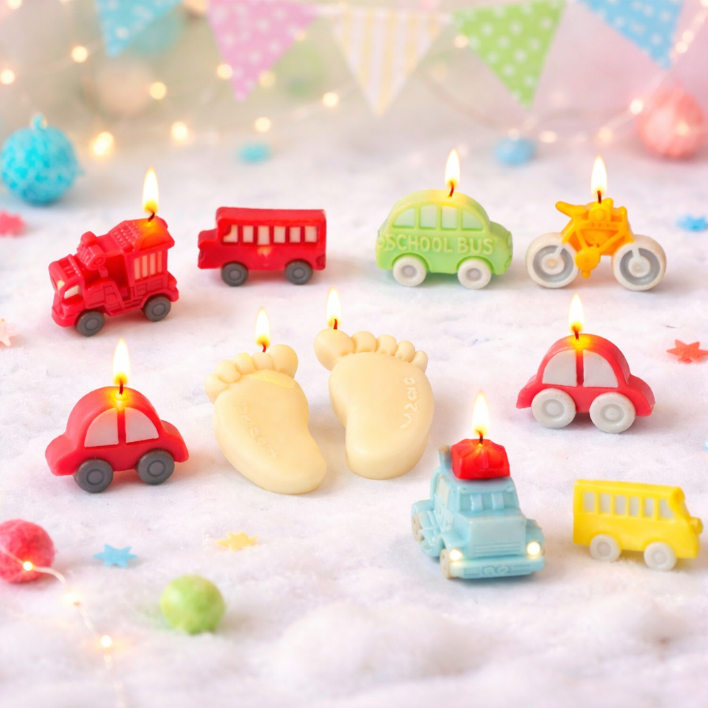 Kids Vehicle & Baby Footprint Silicone Candle Mould