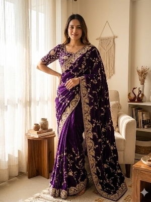 Designer Sequence Embroidery Work Space Silk Saree With Zari Work - Occasion: Traditional