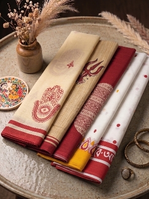Durga Pooja Special. Bagru Block Print Cotton Mulmul Saree With Printed Blouse A Designer Cotton Saree - Occasion: Festive
