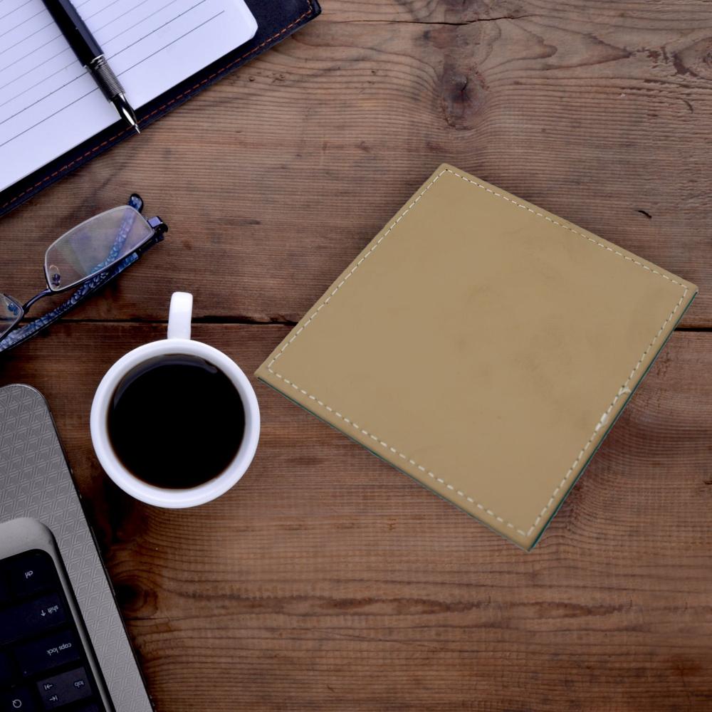 Square Leather Tea Coaster Durable Dining Table Accessory (1 Pc) - Application: As Per Product Requirement