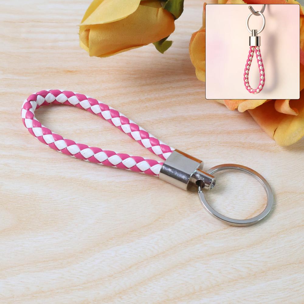 Leather Style Keychain With Metal Ring - (1 Pc) - Age Group: As Per Product Requirement
