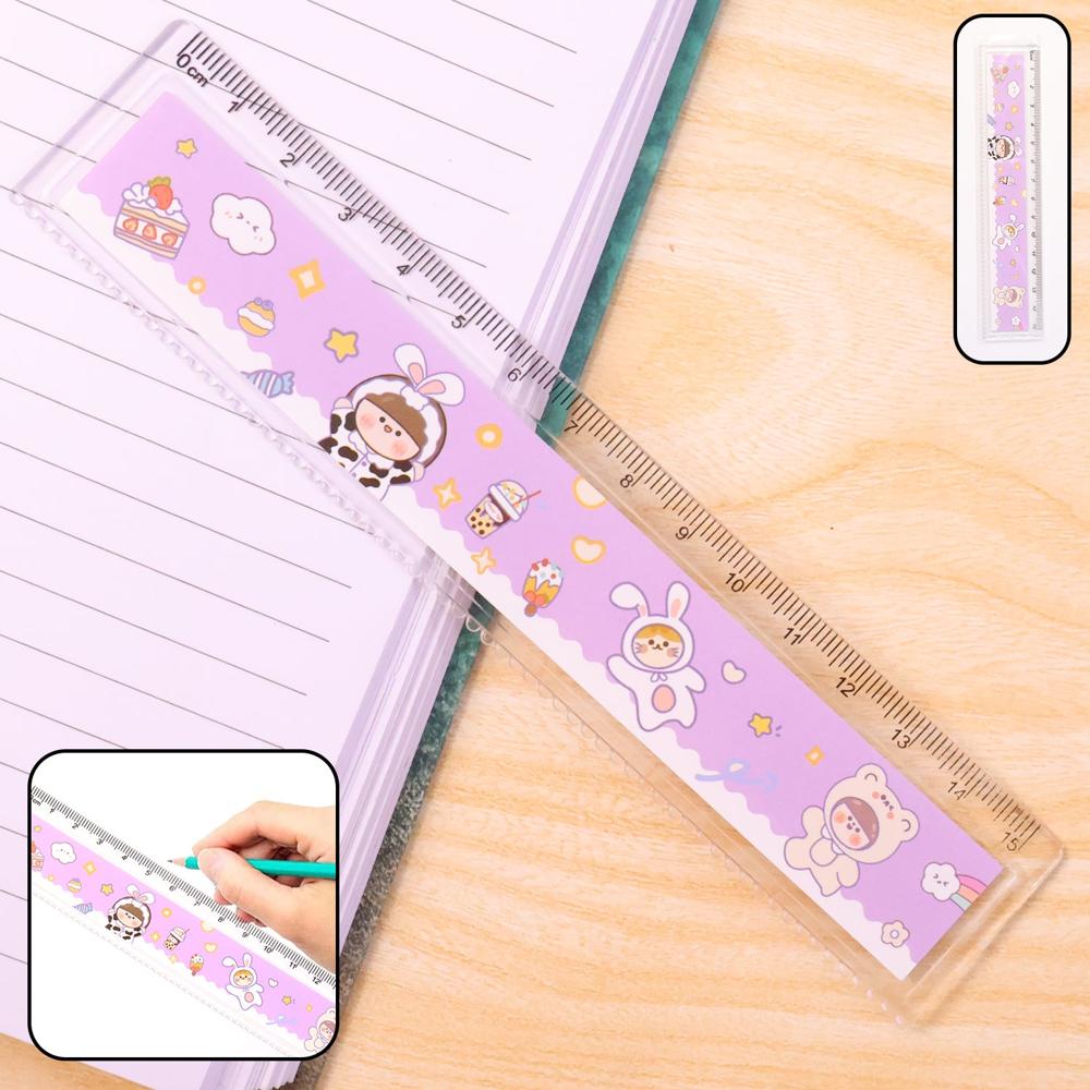 Premium Cute Cartoon Plastic Ruler for Kids (1 Pc)