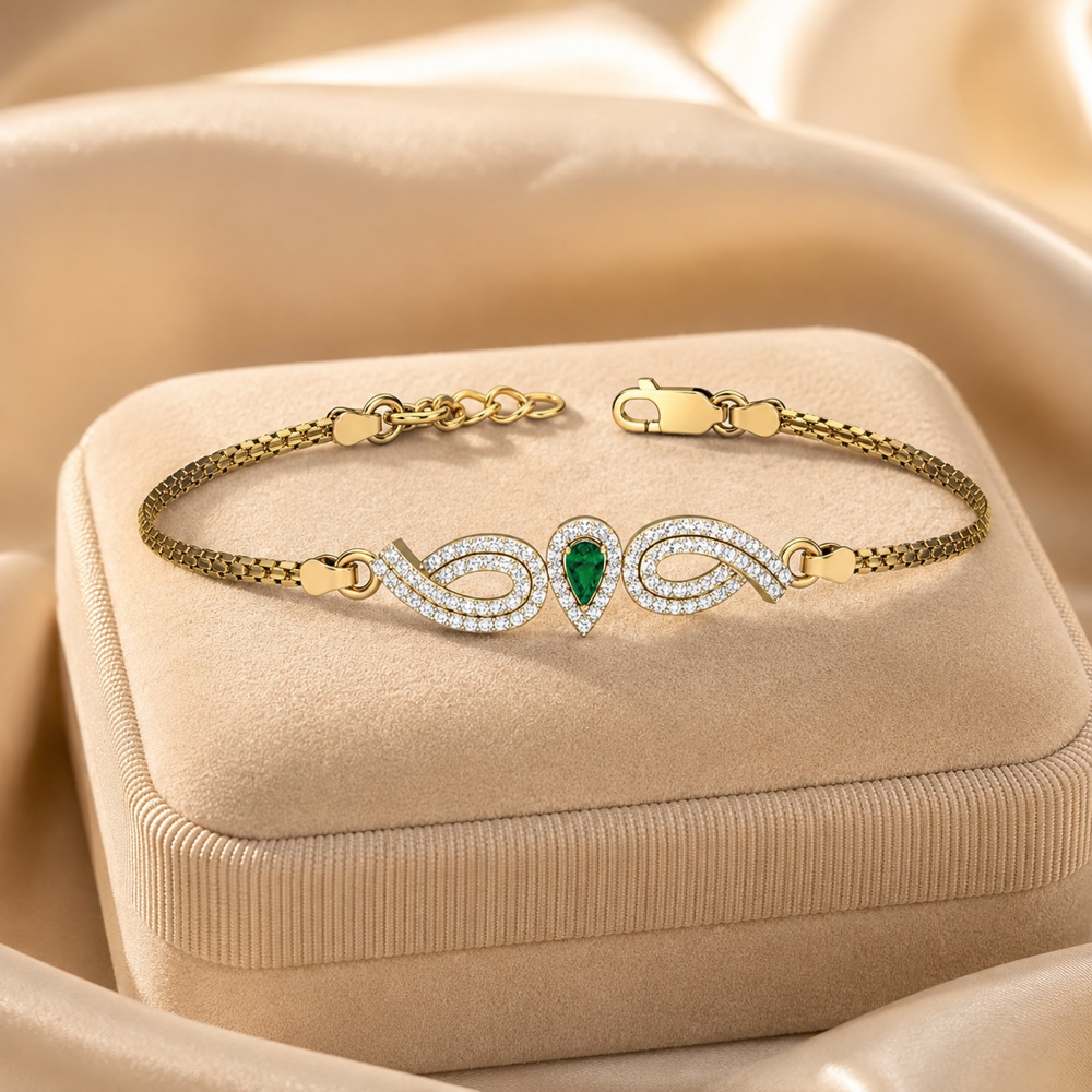 925 Silver CZ Bracelet PBG-042-Y1
