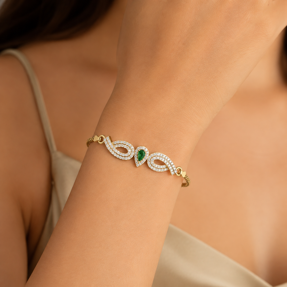 925 Silver CZ Bracelet PBG-042-Y1