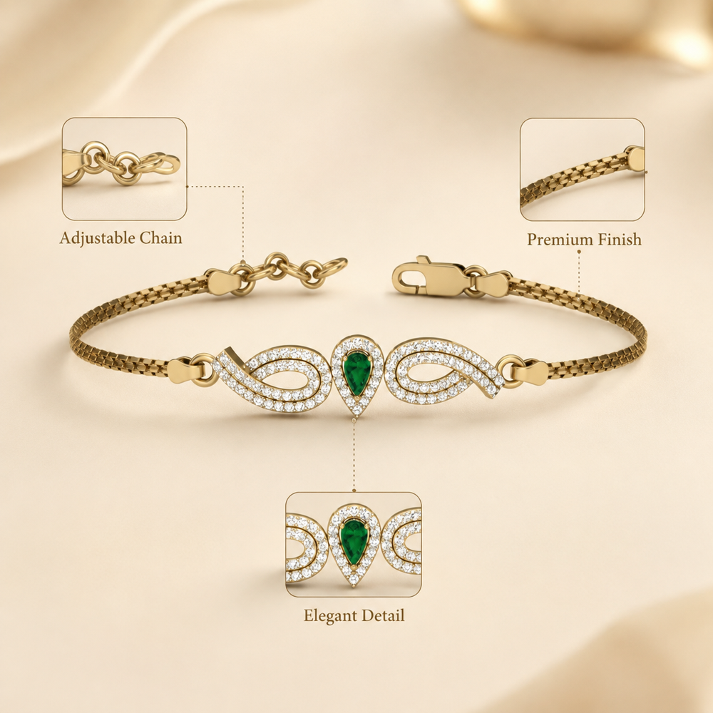 925 Silver CZ Bracelet PBG-042-Y1