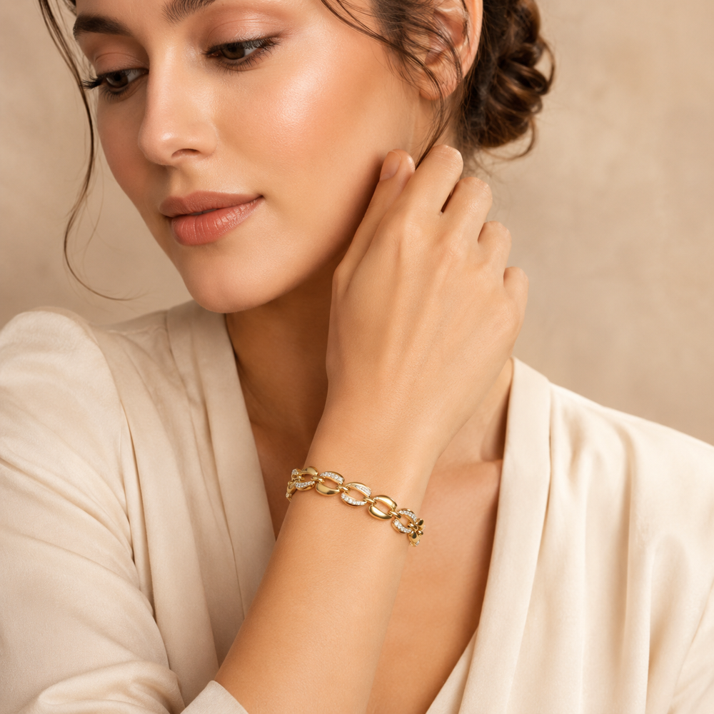 925 Silver CZ Bracelet PBG-046-Y1