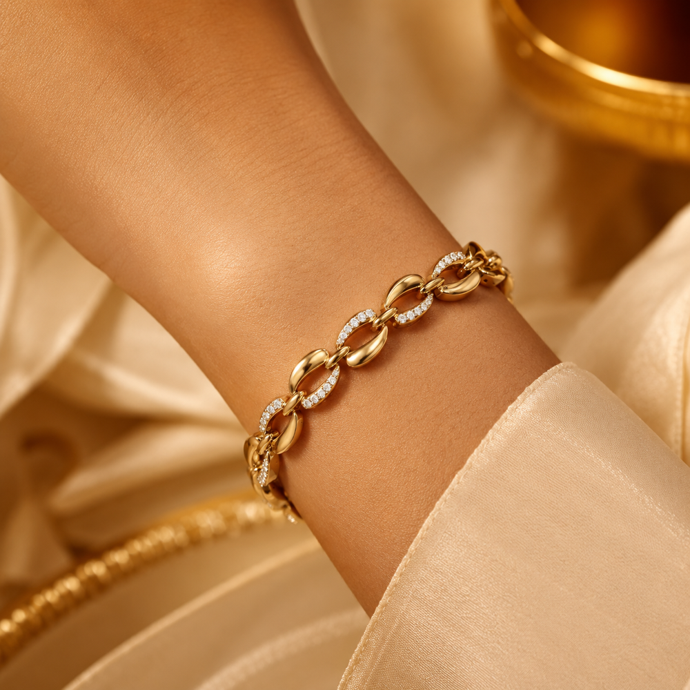 925 Silver CZ Bracelet PBG-046-Y1