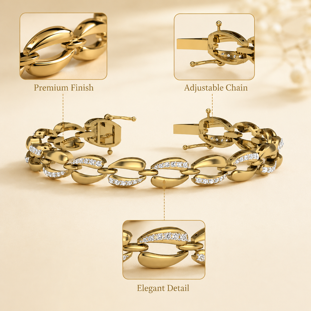 925 Silver CZ Bracelet PBG-046-Y1