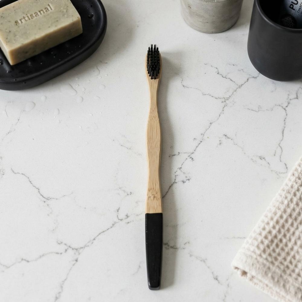Natural Bamboo Toothbrush With Soft Charcoal Bristles (1 Pc) - Application: As Per Product Requirement