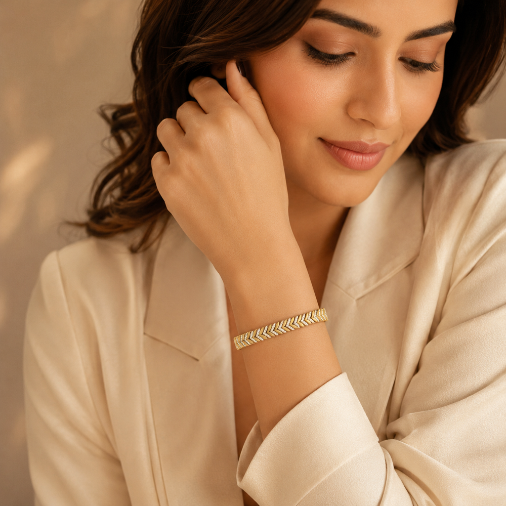 925 Silver CZ Bracelet PBG-050-Y1