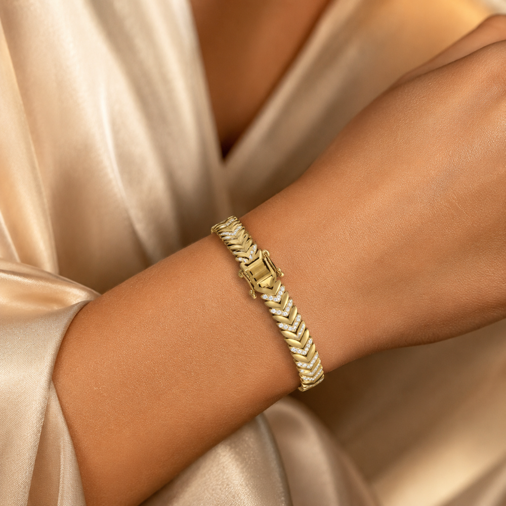 925 Silver CZ Bracelet PBG-050-Y1