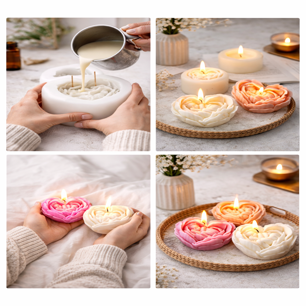 Heart Silicone Candle Mould