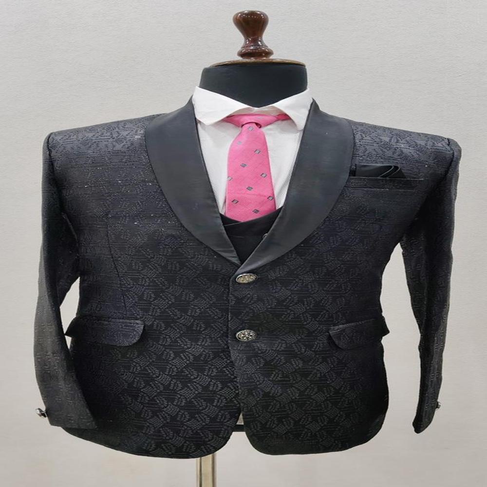 Mens Jacquard Tuxedo Suit with Shawl Lapel