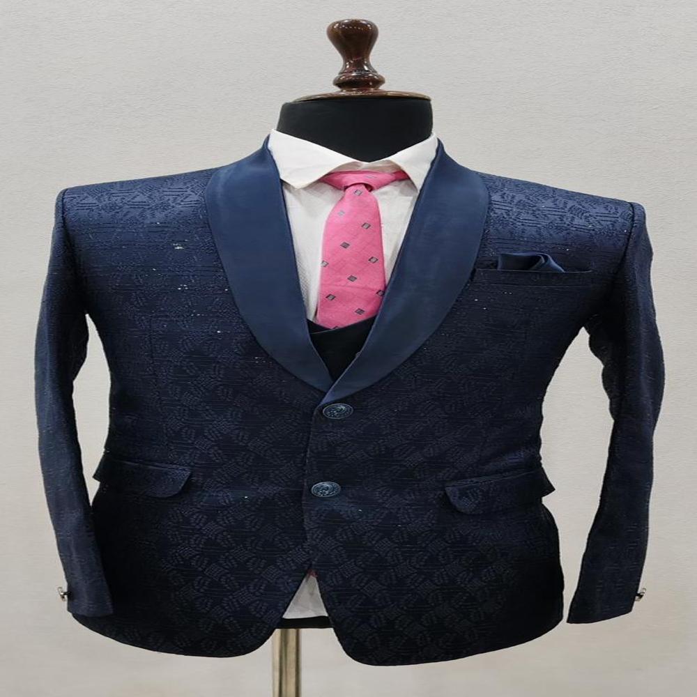 Mens Jacquard Tuxedo Suit with Shawl Lapel