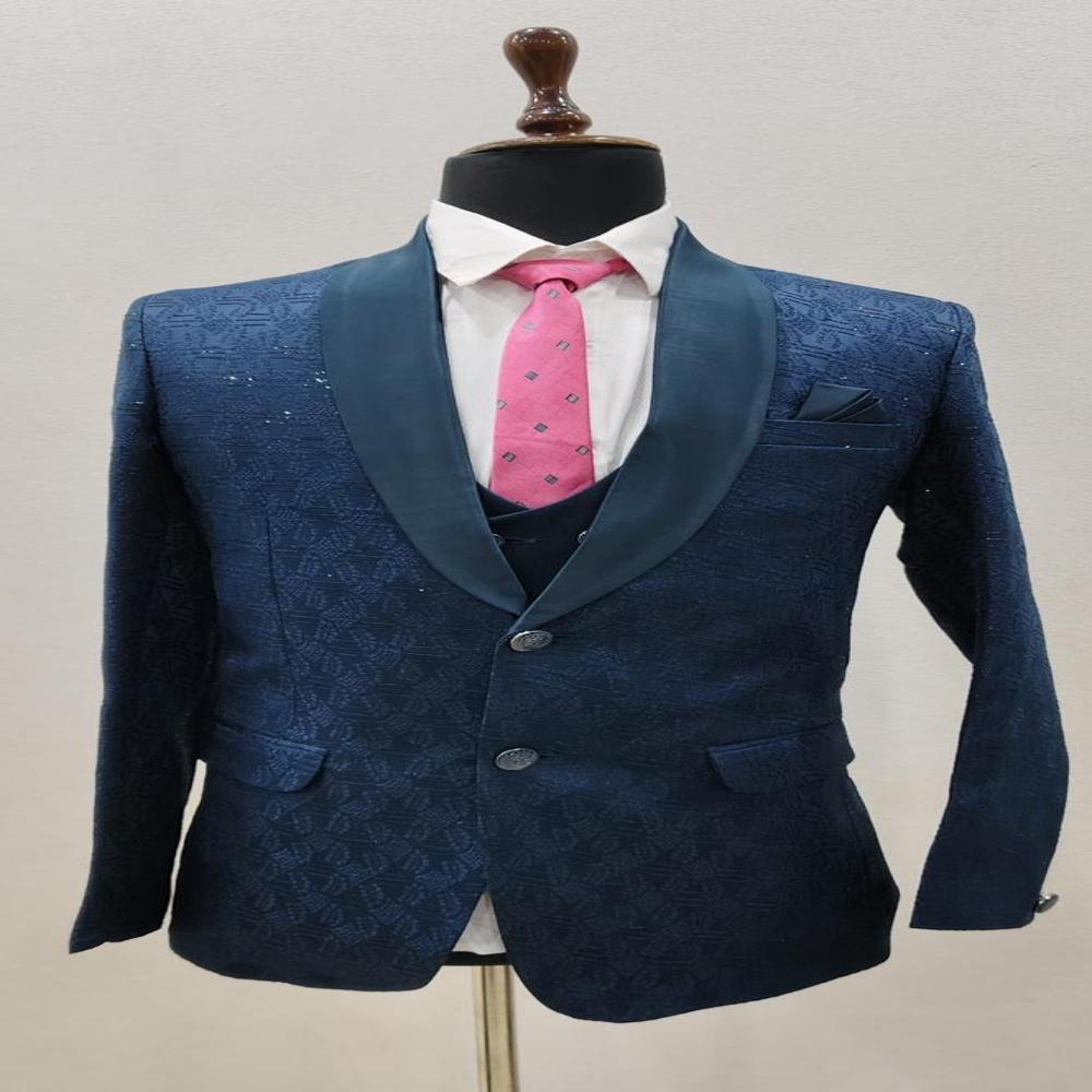 Mens Jacquard Tuxedo Suit with Shawl Lapel