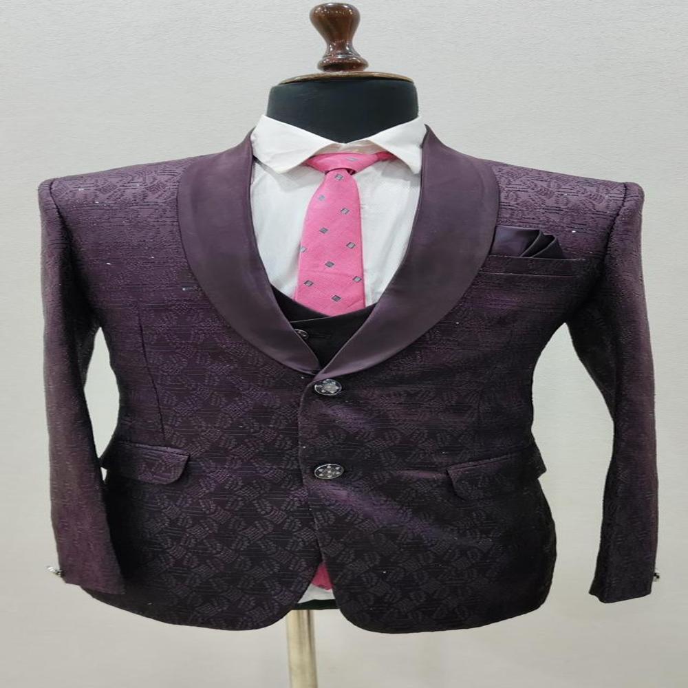 Mens Jacquard Tuxedo Suit with Shawl Lapel