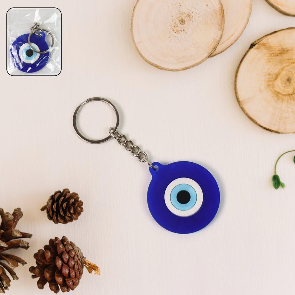 Evil Eye Rubber Silicone Keychain (1 Pc / Blue Color) - Application: As Per Product Requirement