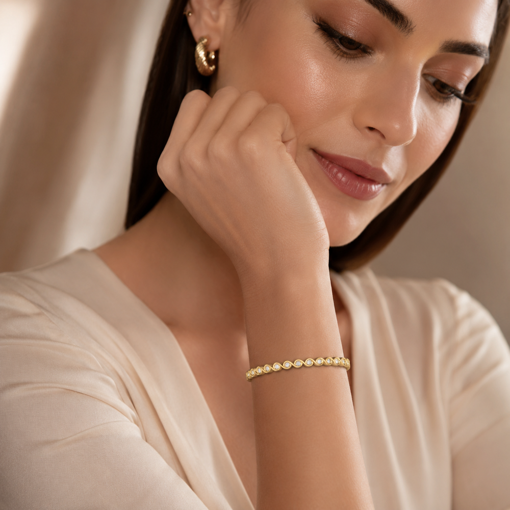 925 Silver CZ Bracelet PBG-076-Y1