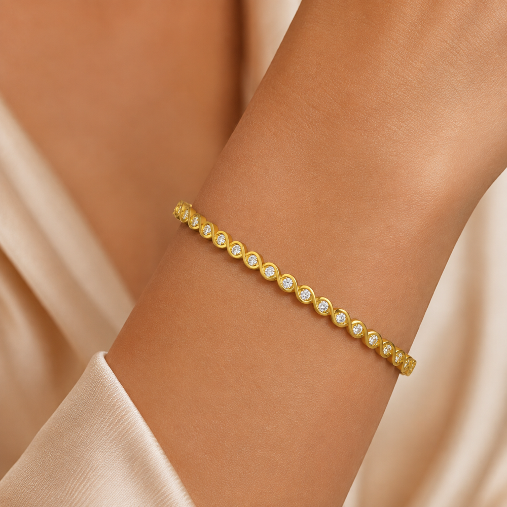 925 Silver CZ Bracelet PBG-076-Y1