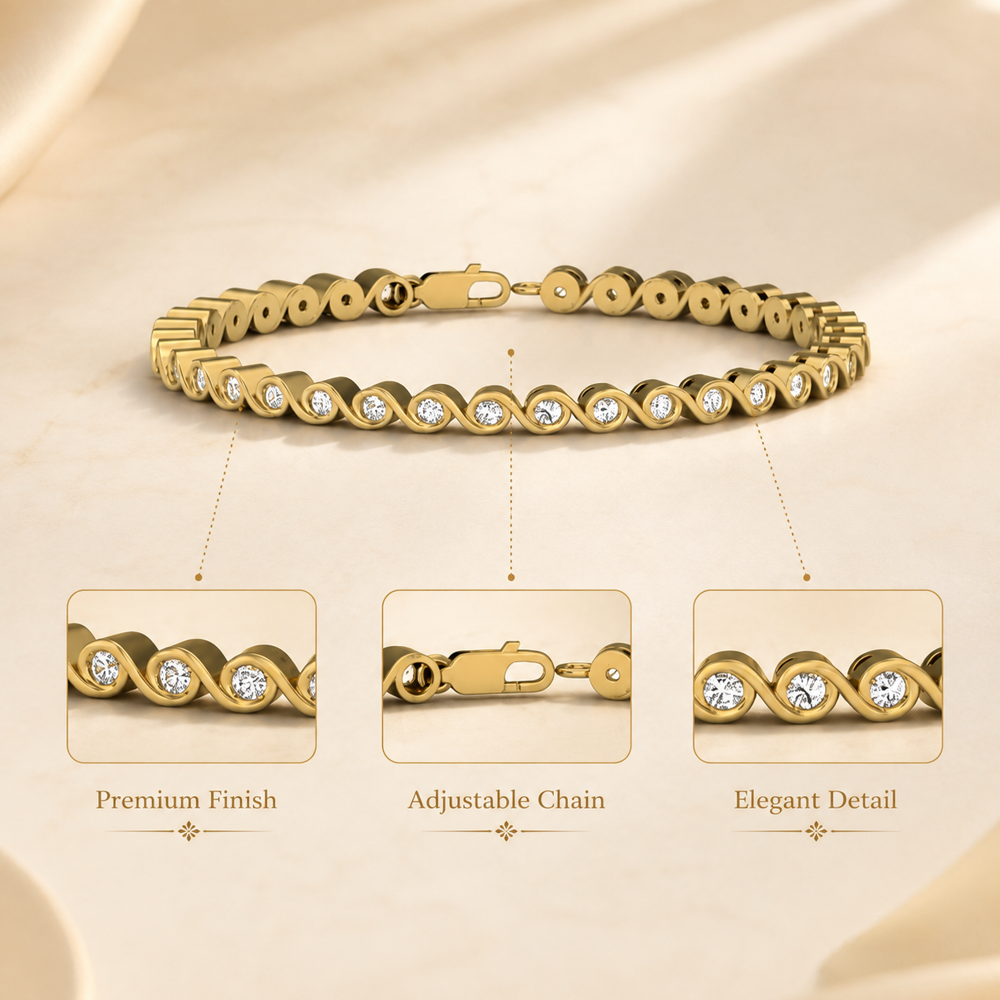 925 Silver CZ Bracelet PBG-076-Y1