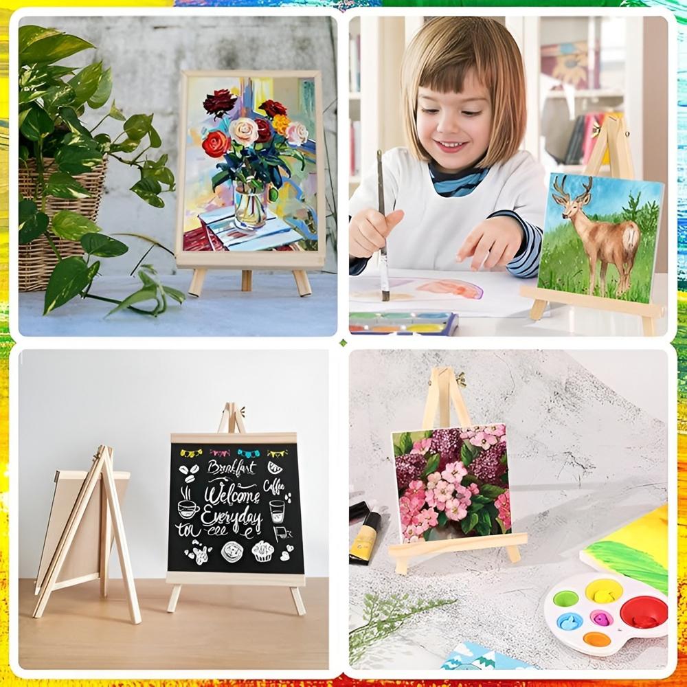 Wooden Easel With Canvas