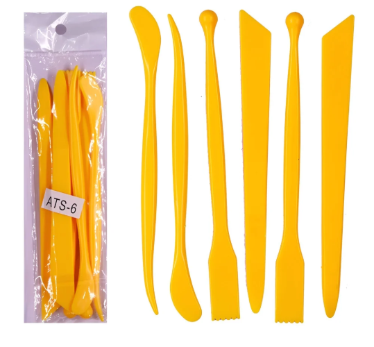 6Piece Yellow Modeling Clay Tool Set