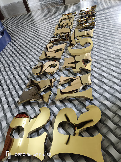 3D Stainless Steel Backlit Glow Sign Board