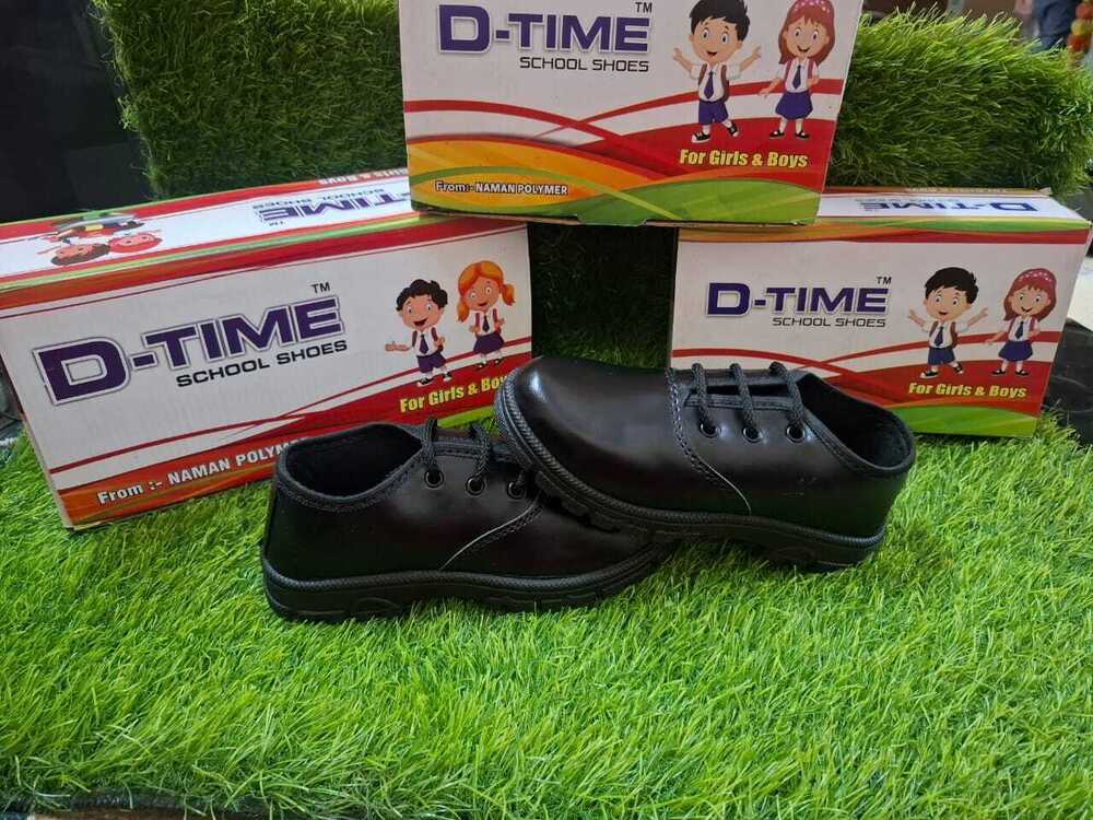 D-Time Black Boys Shool Shoes