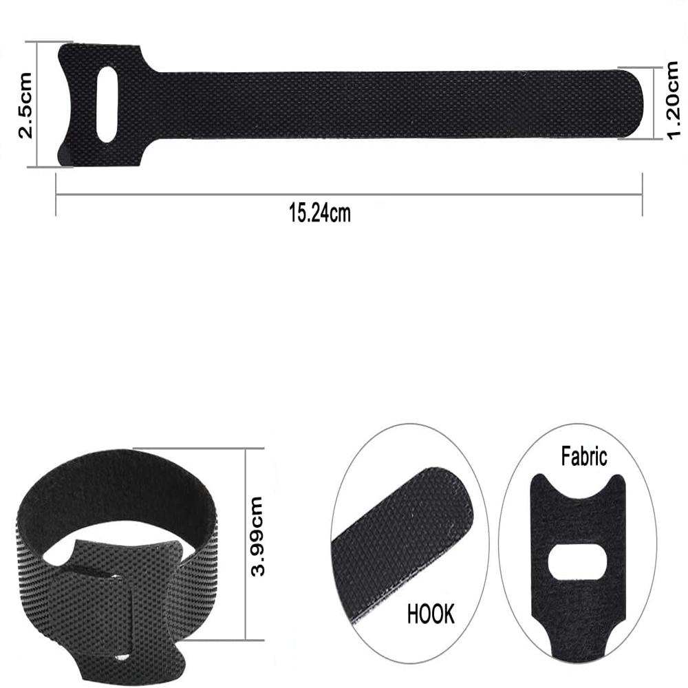 10PCS HOOK LOOP CABLE TIE
