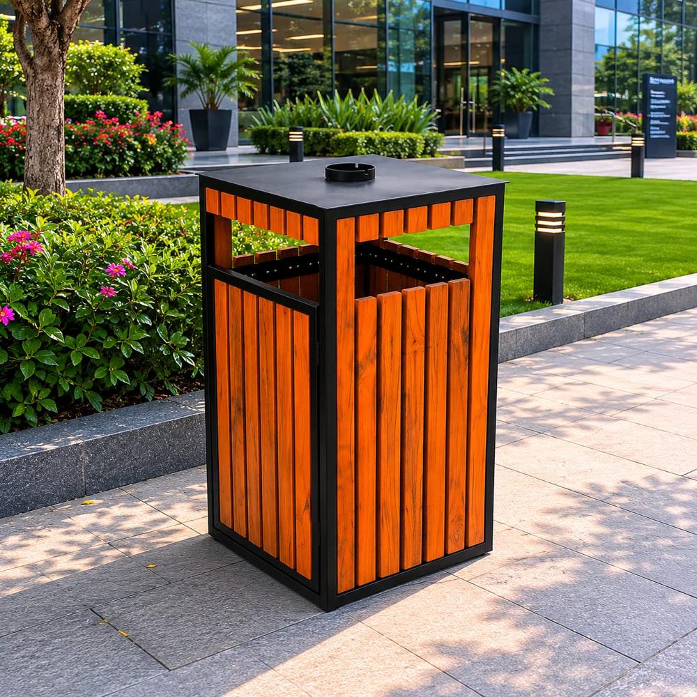 Outdoor Dustbin Wooden 60L