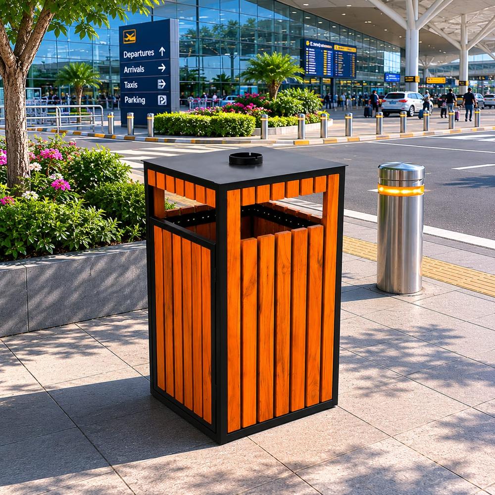 Outdoor Dustbin Wooden 60L