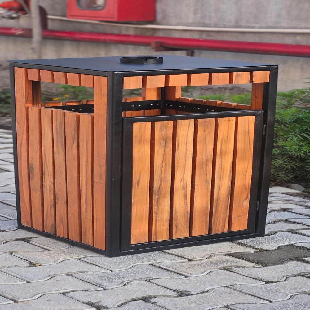Outdoor Dustbin Wooden 60L
