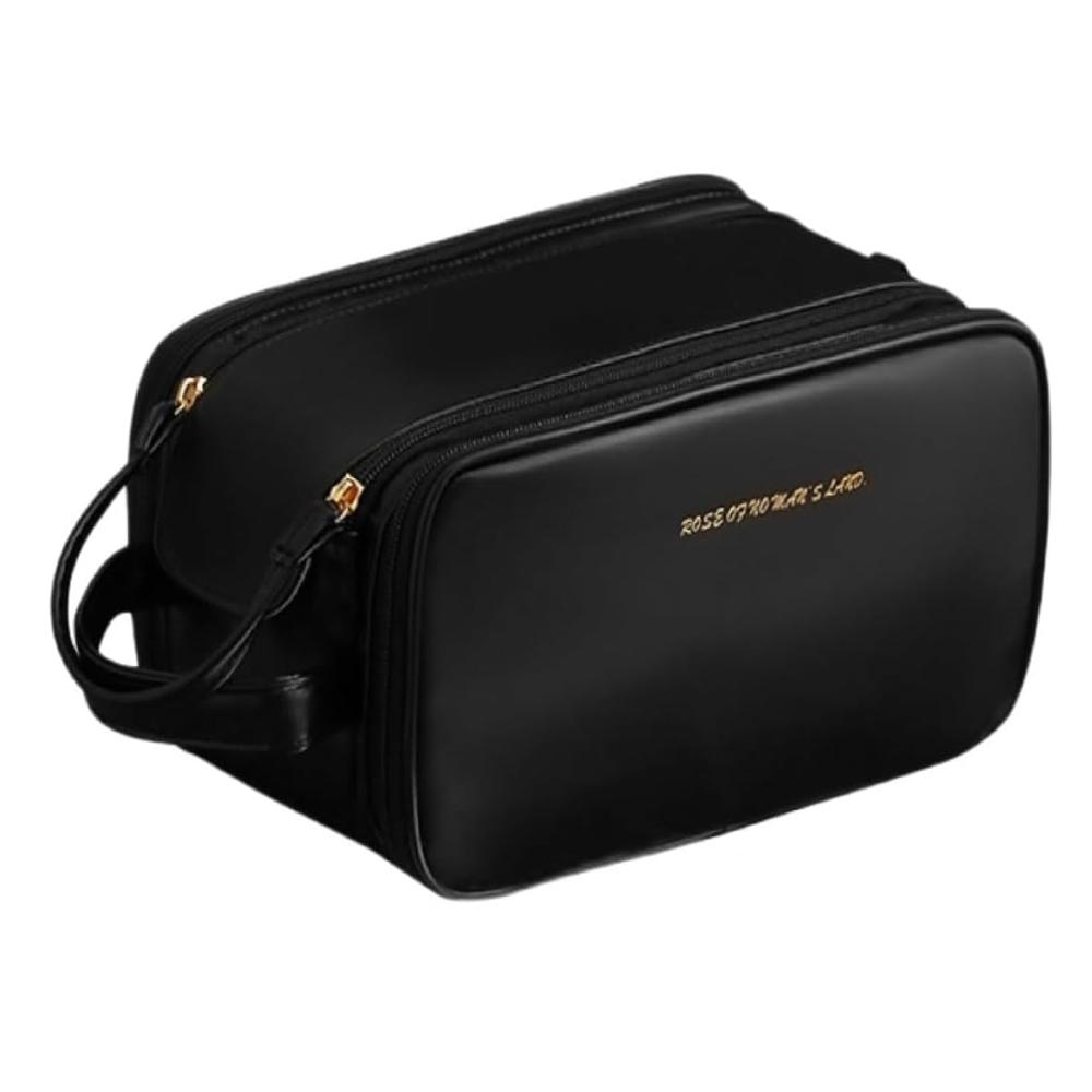 3 Zipper Cosmetic Bag - Color: Black