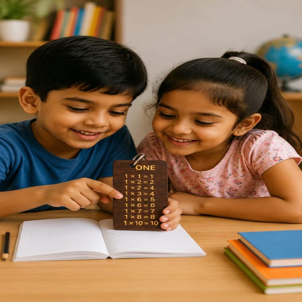 Wooden Multiplication Table Learning Flash Card