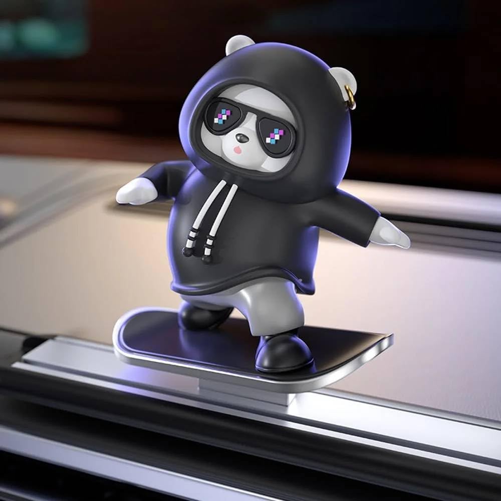 Cool Panda Skateboard Car Dashboard Ornament