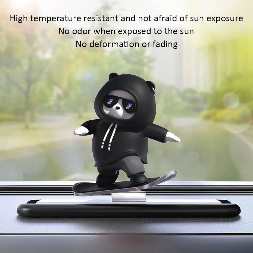 Cool Panda Skateboard Car Dashboard Ornament