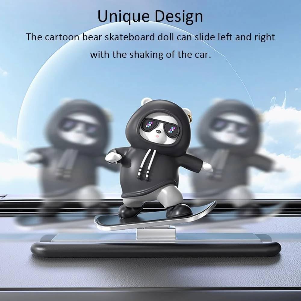 Cool Panda Skateboard Car Dashboard Ornament