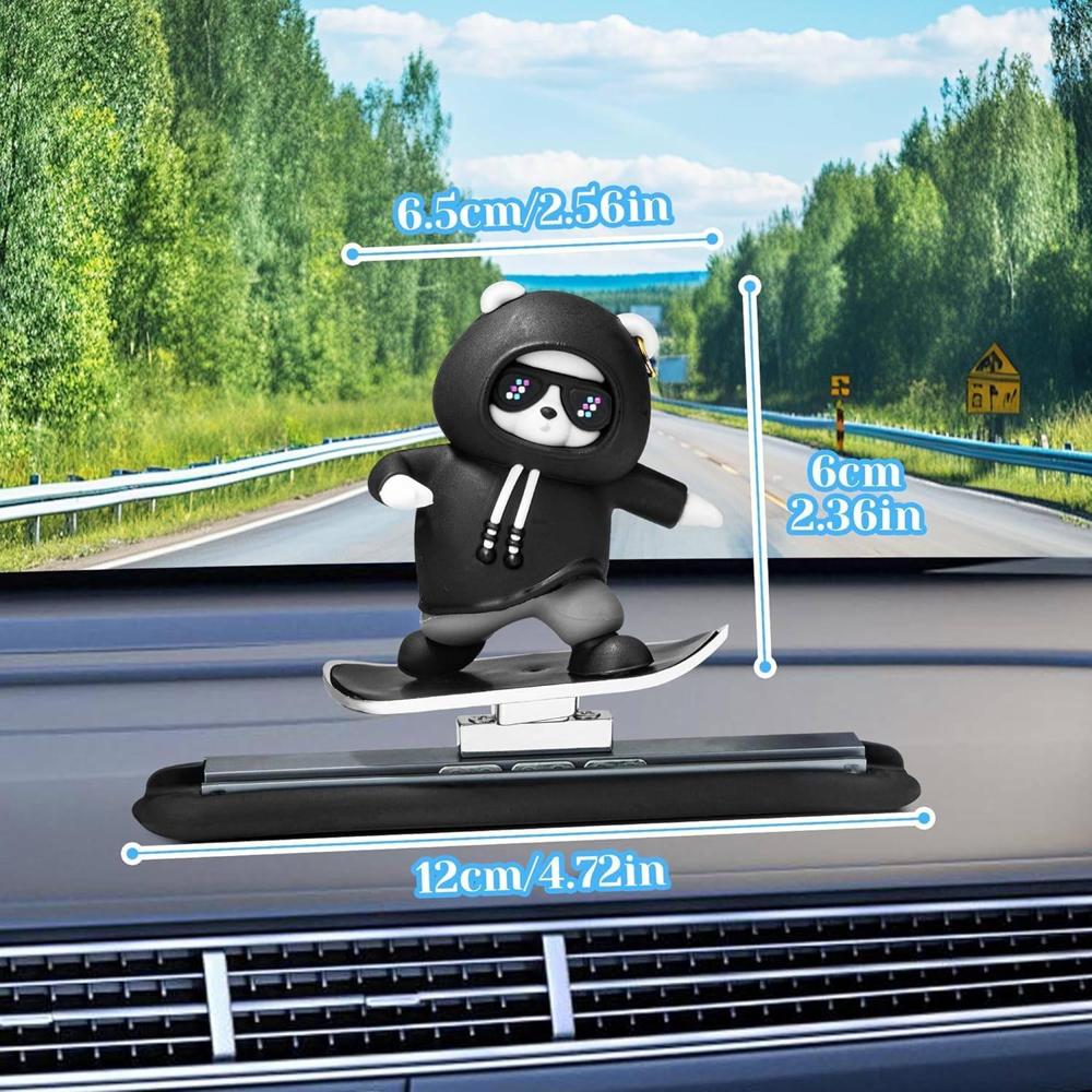 Cool Panda Skateboard Car Dashboard Ornament