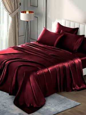 Polyester Satin 112 Inch Bedsheet Fabric - Color: Any