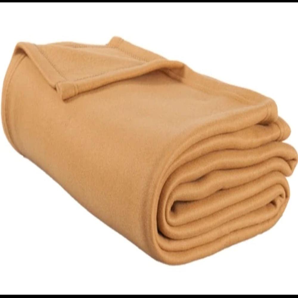 Camel Solid Fleece Blanket - Application: Home
