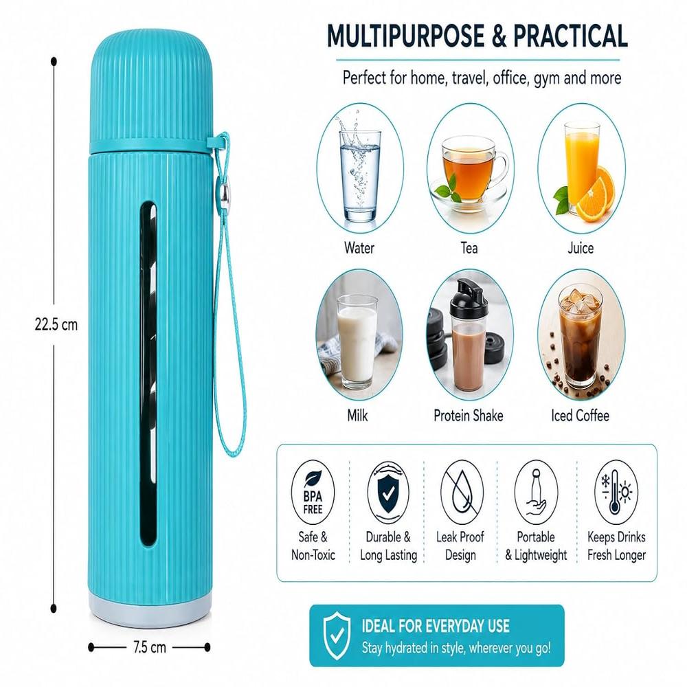 Sipper Water Bottle - Durable Bpa-free Plastic, 750ml Capacity, Stylish Matte Finish - Leak-proof Design, Easy Grip Handle