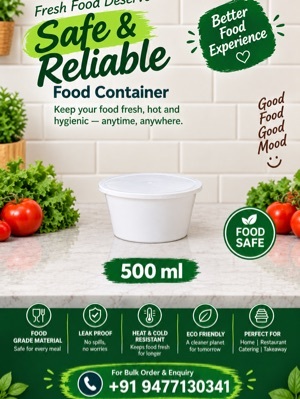 500 GM Disposable Plastic Container