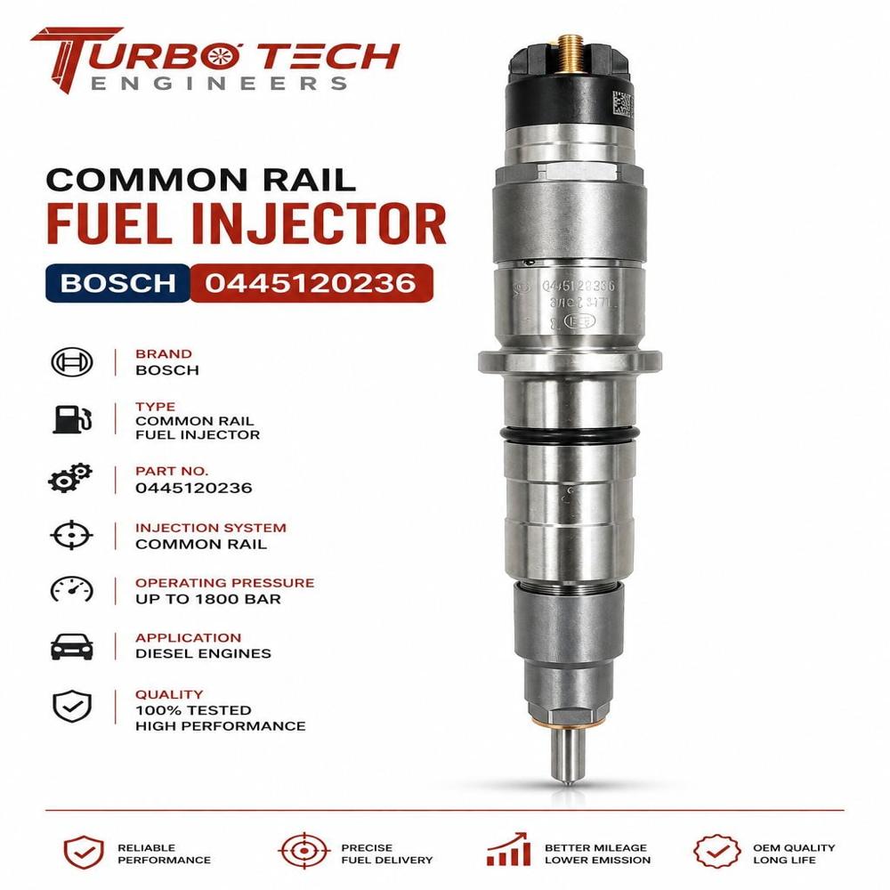 Bosch Common Rail Fuel Injector 0445120236 - Dimension (L*W*H): 5 Meter (M)