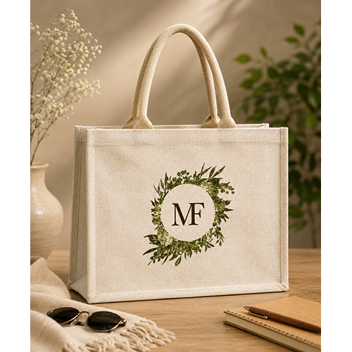 Natural Jute Canvas Custom Printed Gift Tote Bag - Capacity: 12 Kg