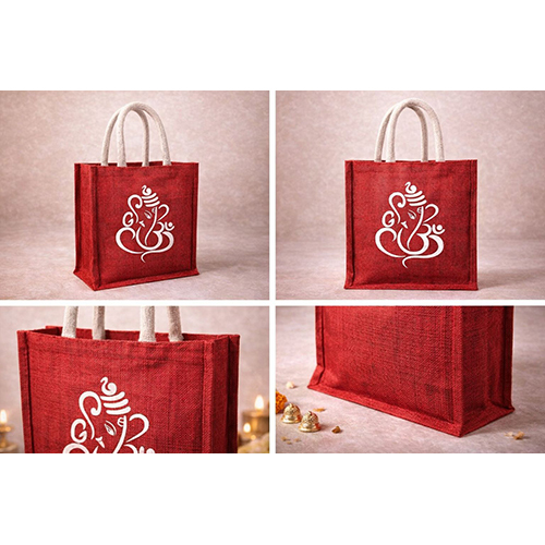 Eco-Friendly Colourful Jute Gift Bag with Ganesh Print