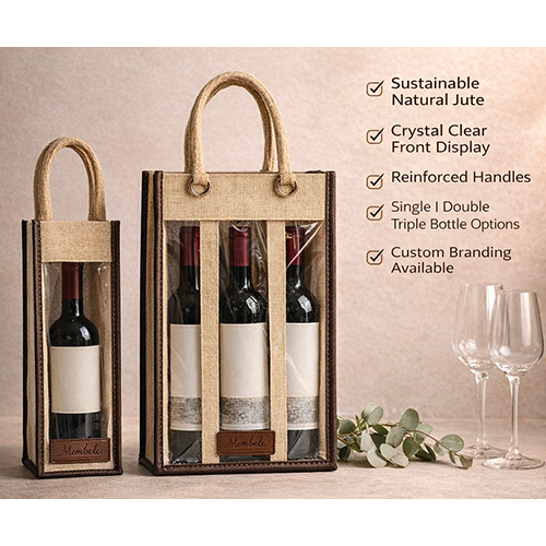 Bottle Gift Bag With Clear Pvc Window - Capacity: 2-5 Ltr